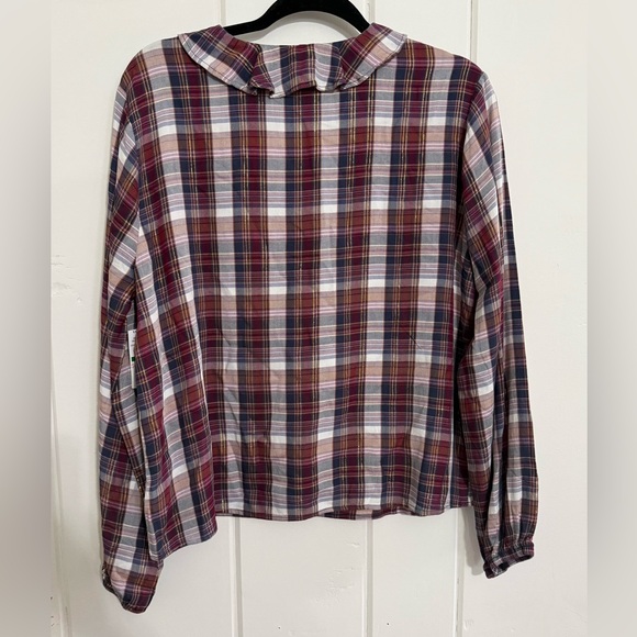 Cloth & Stone Plaid Blouse - Red and Blue Women’s Size Large - Picture 2 of 4